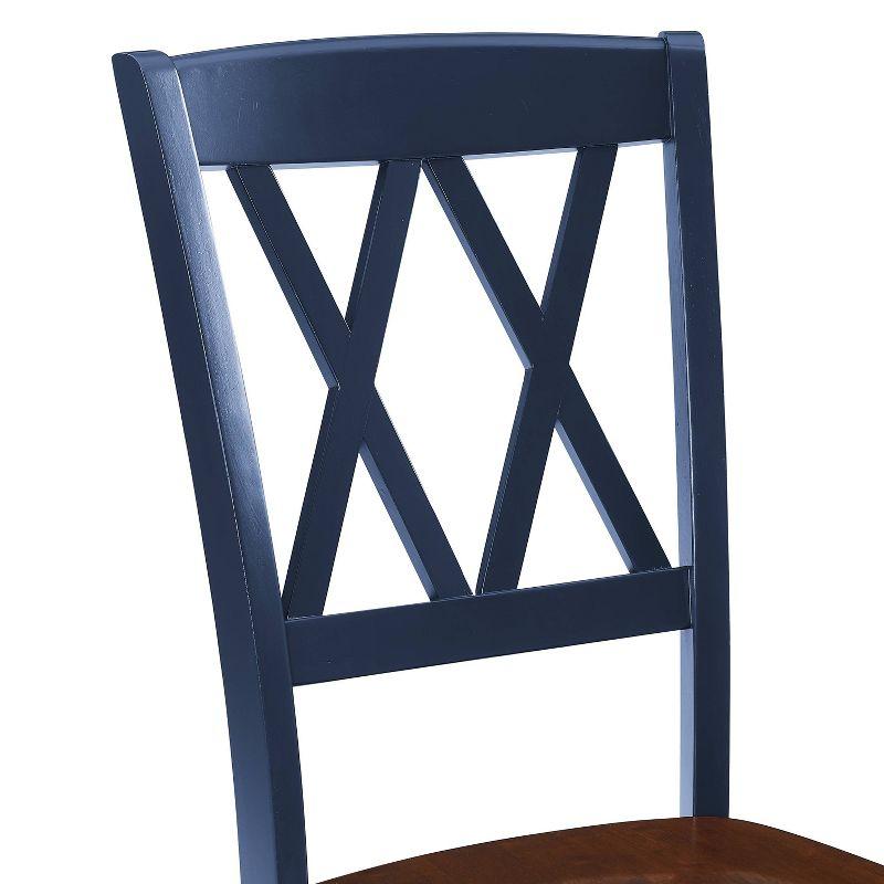 Crosley Shelby 4pc Dining Chair Set Navy: Traditional Design, Rubberwood Frame, X-Back