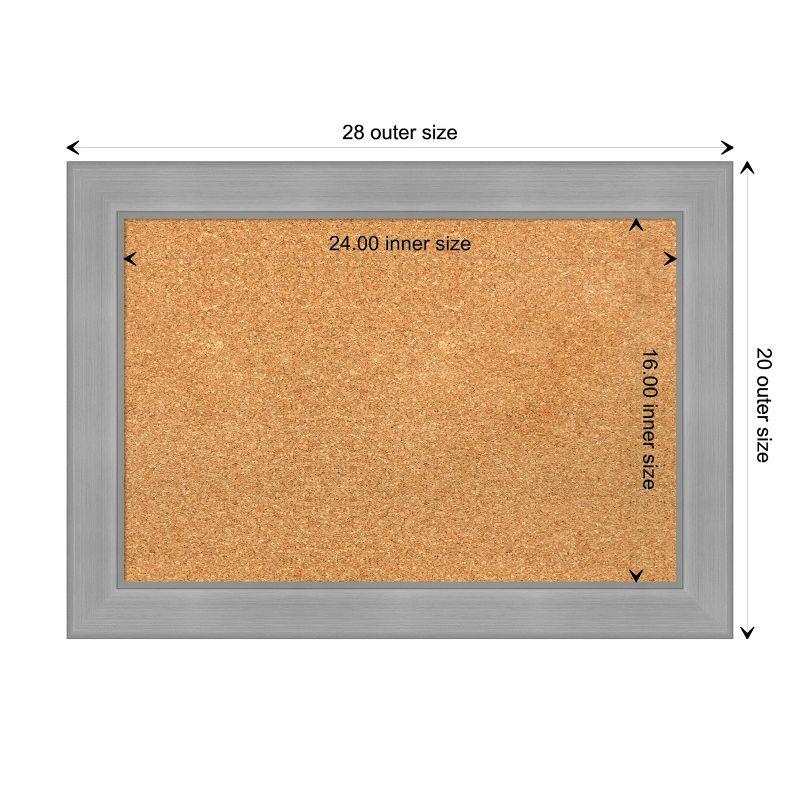 Amanti Art Vista Brushed Nickel Framed Corkboard, Natural Cork