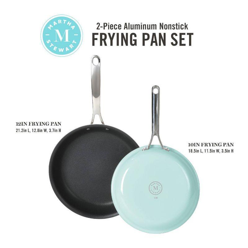 Turquoise Aluminum Nonstick 2-Piece Fry Pan Set