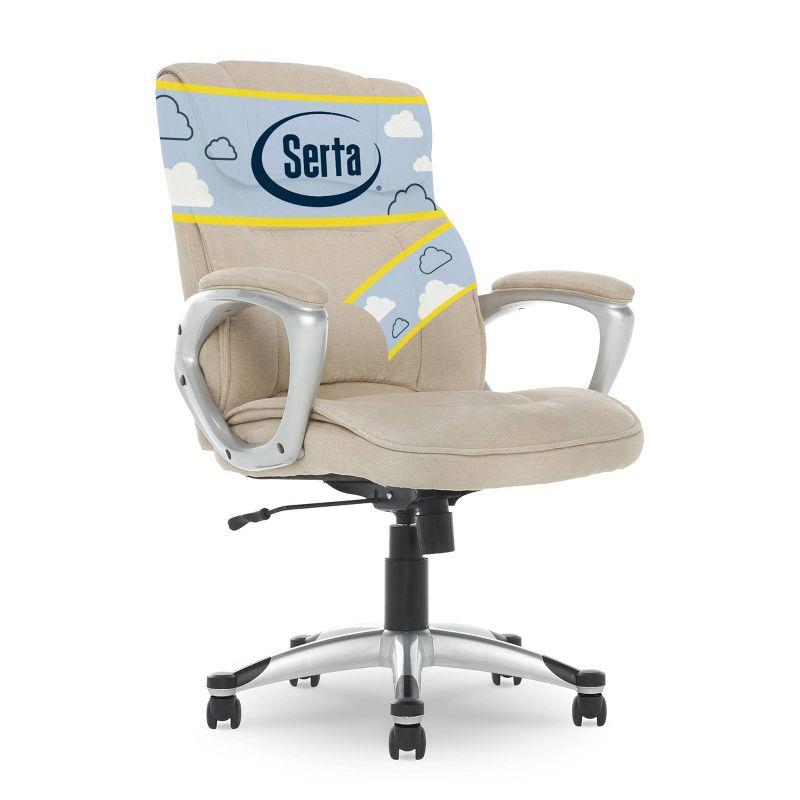 Serta Hannah Executive Ergonomic Office Chair with Lumbar Support and Pillowed Headrest