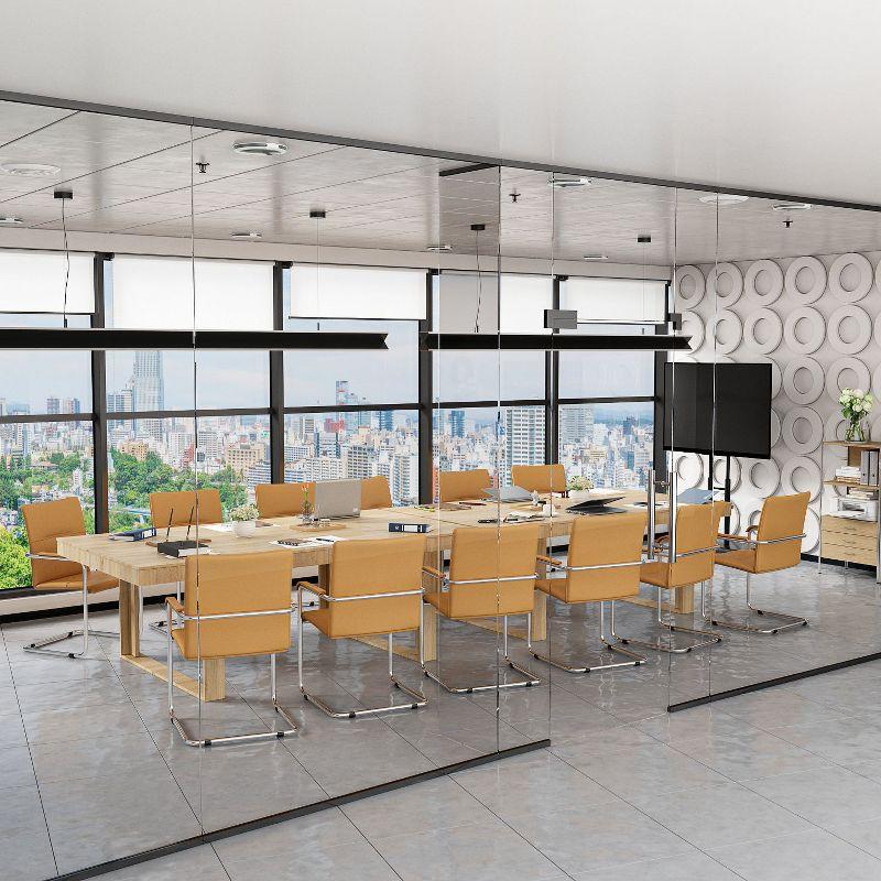 FUFU&GAGA Yellow Log Color Modern Desk For Conference Room Table Computer Desk