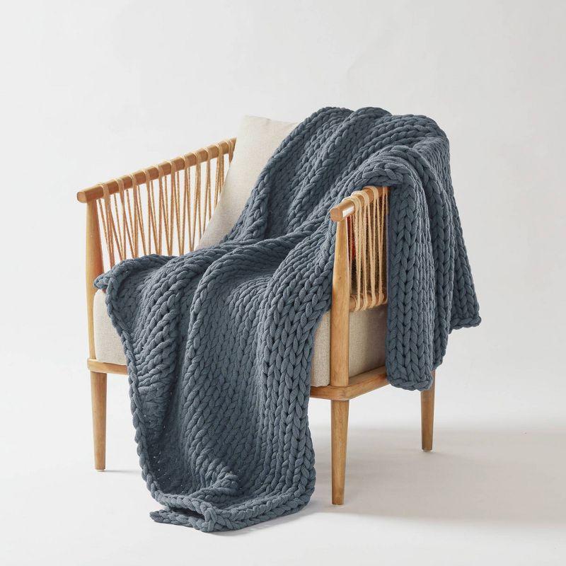 50"x60" Chunky Double Knit Handmade Throw Blanket - Madison Park