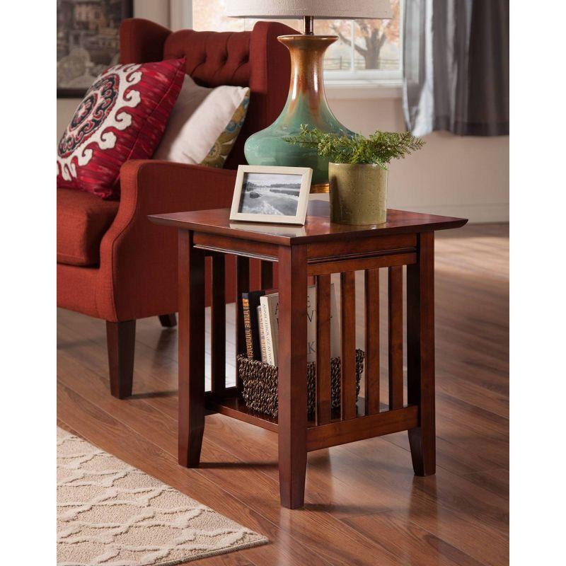 Walnut Mission Style Rectangular End Table