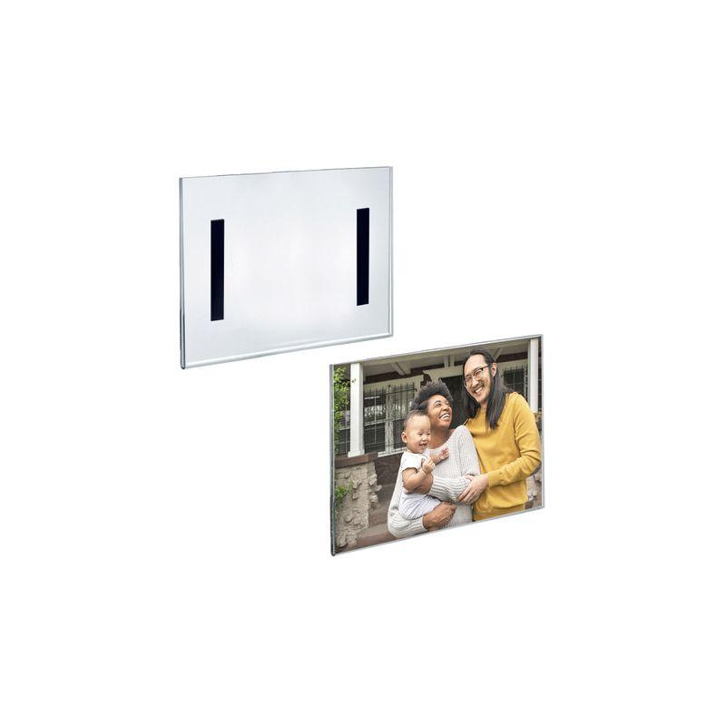 Azar Displays Clear Acrylic Magnet Back Sign Holder Frames 10" W x 8" H - Landscape / Horizontal, 2-Pack (Set of 2)