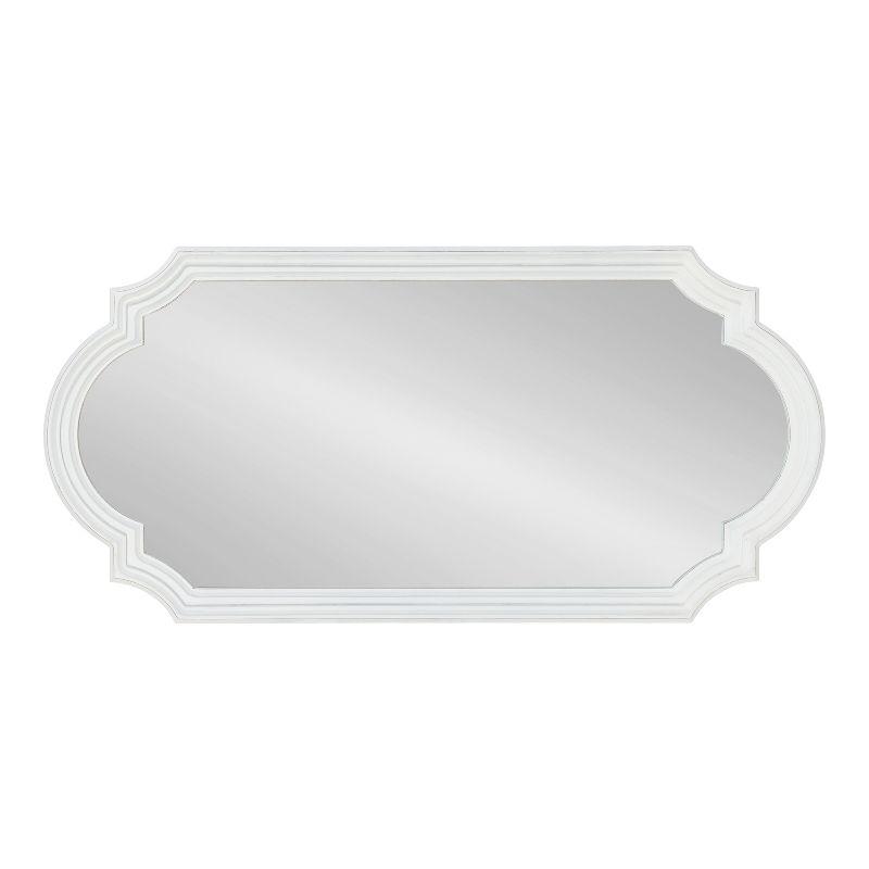 Kate and Laurel Fairbourne Scalloped MDF Full Length Mirror, 20x42, White