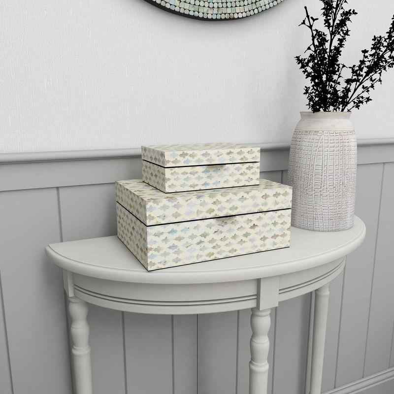 Set of 2 Wooden Boxes with Pattern - Olivia & May