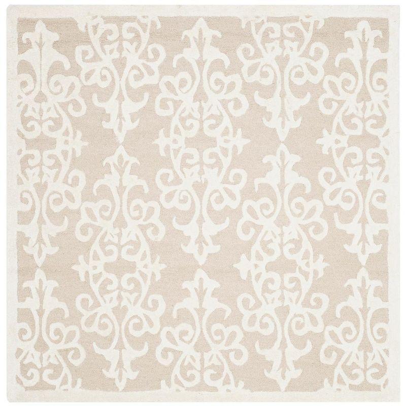Bella BEL127 Hand Tufted Area Rug - Sand/Ivory - 5'x5' - Safavieh.