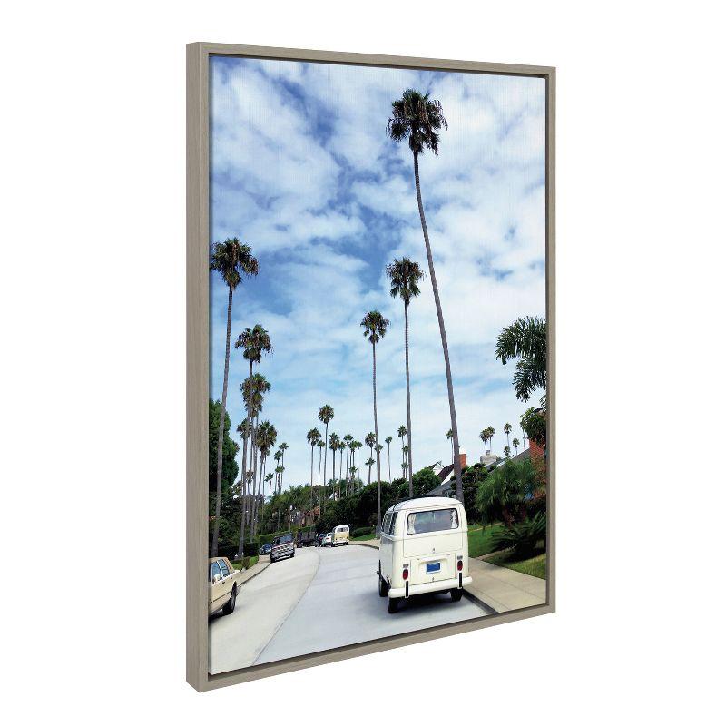 Kate and Laurel Sylvie La Jolla Commute Framed Canvas by Rachel Bolgov, 23x33, Gray