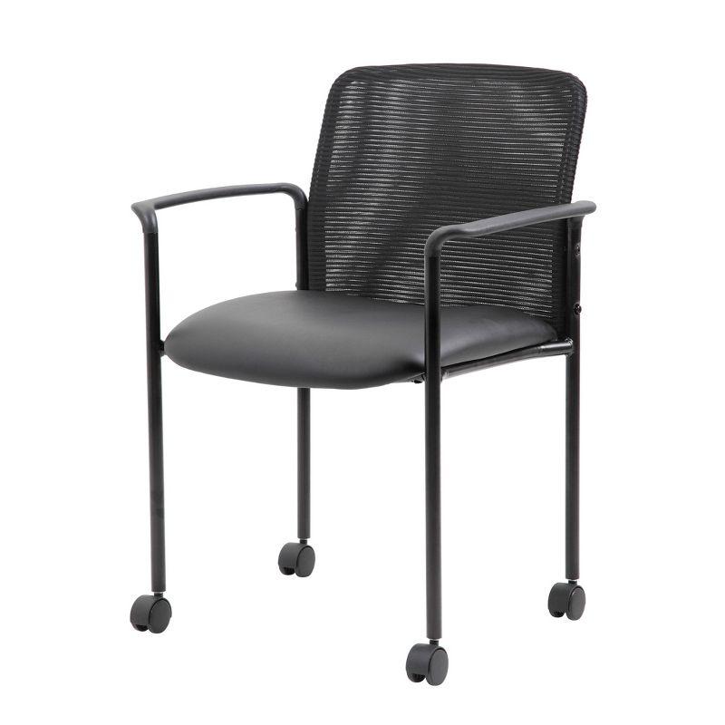 Mesh Guest Chair with Fixed Arms & Metal Frame - Boss Office Products: Stackable, Breathable Back