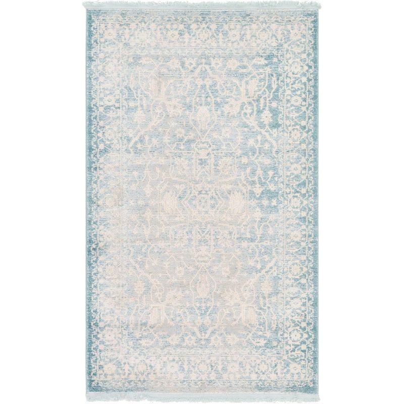 Unique Loom New Classical Collection Area Rug - Olympia (3' 3" x 5' 3" Rectangle Light Blue/Ivory)