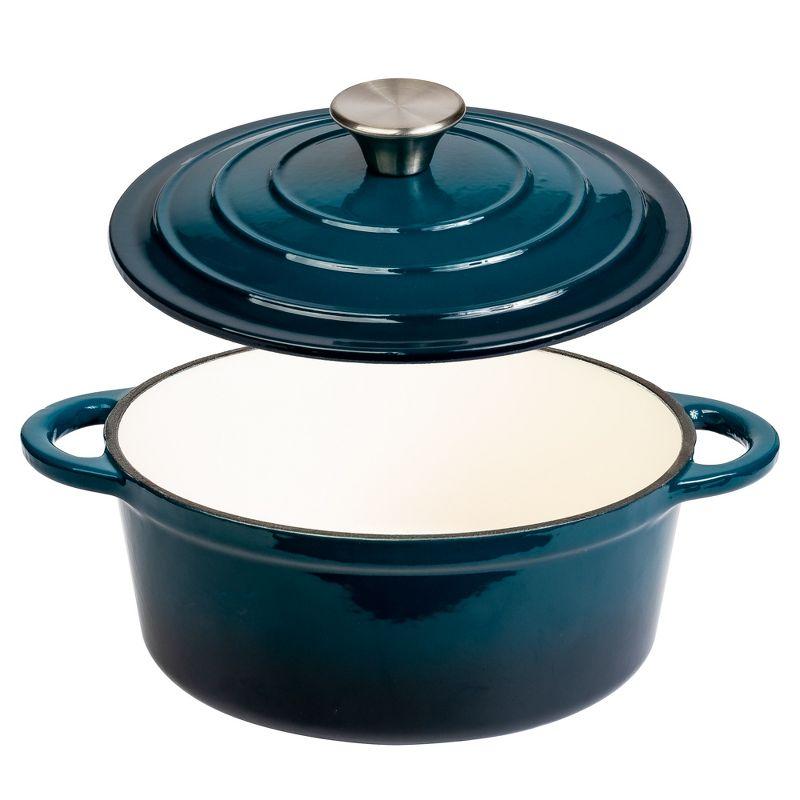 Blue Enameled 2.8 Qt. Cast Iron Dutch Oven