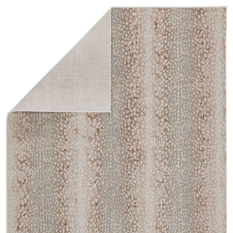 Axis Rectangular 5' x 7' Gray and Rose Gold Animal Print Area Rug