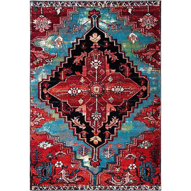 Vintage Hamadan VTH248 Power Loomed Indoor Accent Rug - Blue/Red - 2'7"x5' - Safavieh