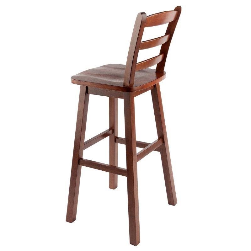 Winsome Scalera Ladder Back Swivel Seat Counter Height Barstool Walnut: Fixed Height, Wood Frame, 220lb Capacity