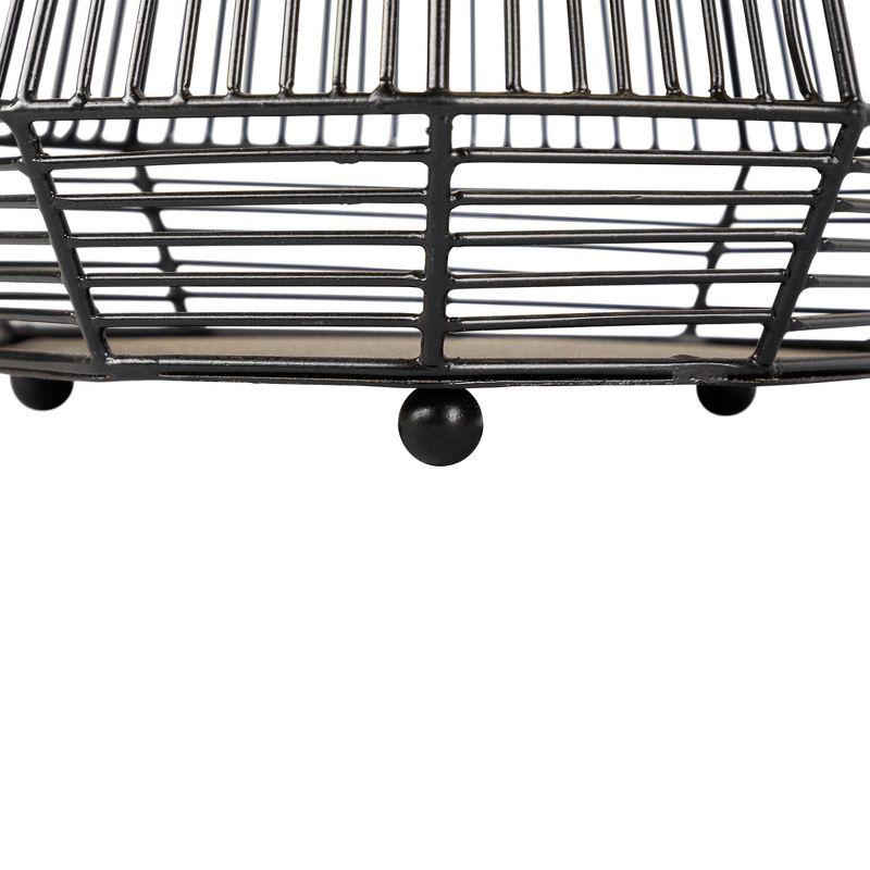 Northlight Large Geometric Iron Hurricane Candle Lantern - 11.25" - Black