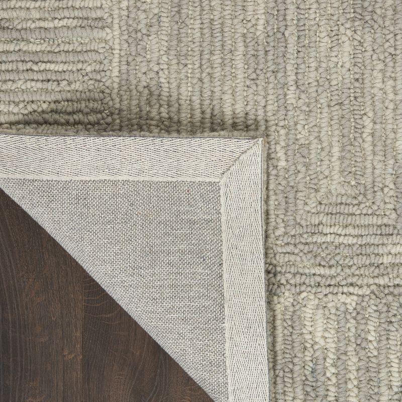 Hand-Tufted Gray Wool Rectangular Easy Care Area Rug