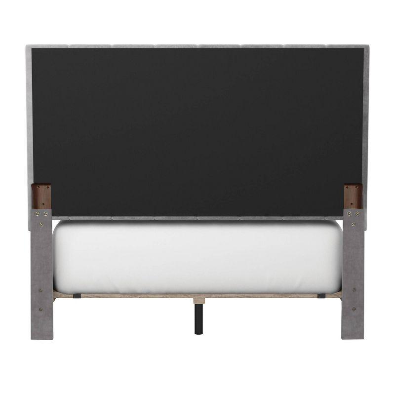 Crestone Full Gray Velvet Tufted Upholstered Platform Bed