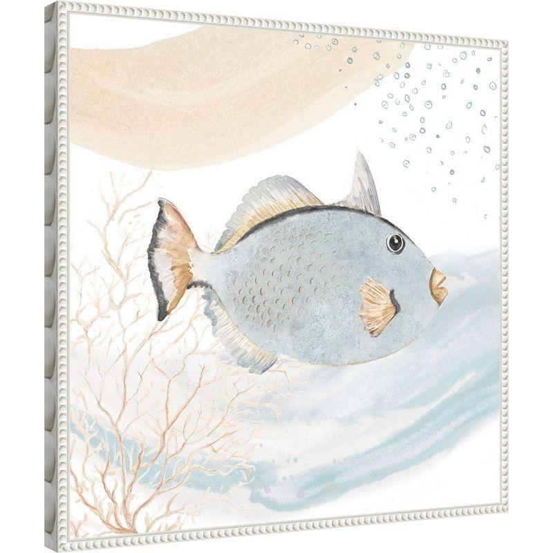 Amanti Art Ocean Oasis Waves Blue Fish by Patricia Pinto Canvas Wall Art Print Framed 22 x 22-in.