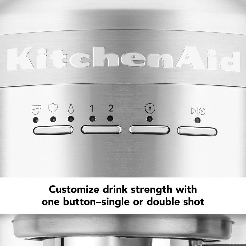 KitchenAid Semi-Automatic Espresso Machine - Brushed Stainless Steel: 15 Bars Pressure, Dishwasher-Safe, 47oz Capacity