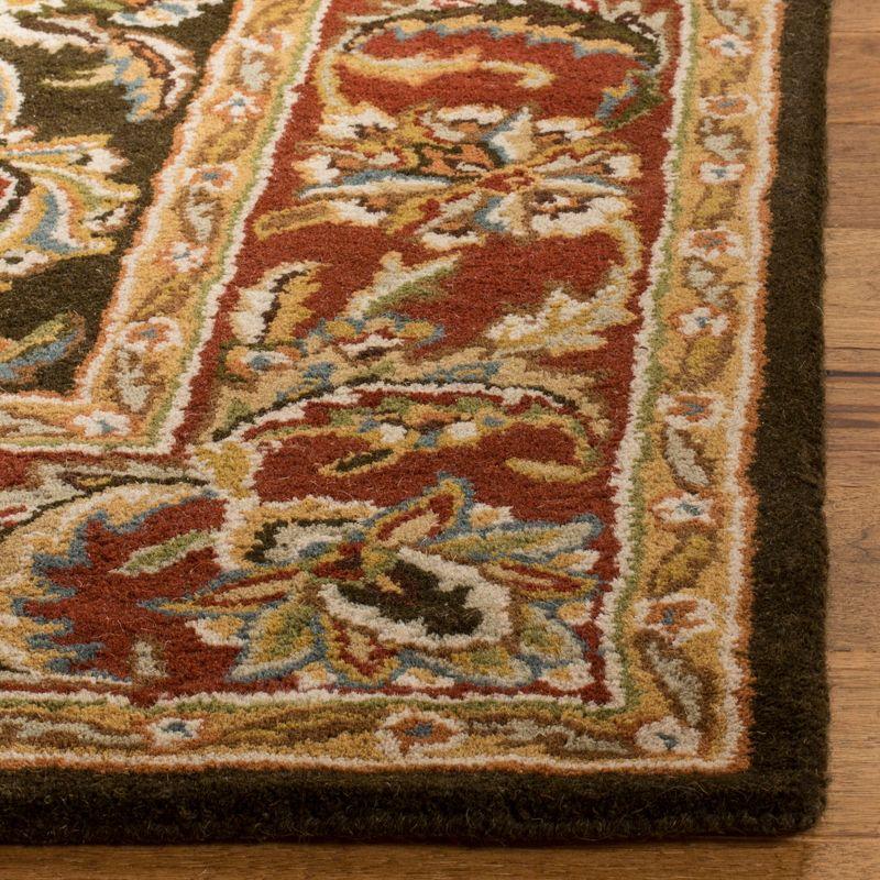 Alger Oriental Handmade Tufted Wool Dark Olive/Red Area Rug