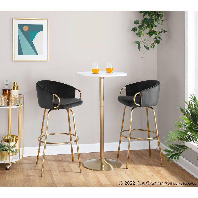 George Oliver Lakyia Swivel Upholstered Counter Stool with Metal Frame (Set of 2)