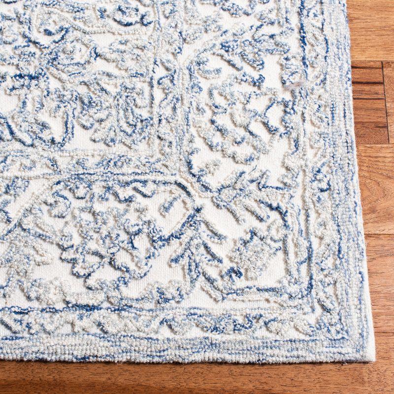 Regal Blue Square Hand-Tufted Wool Area Rug - 6'