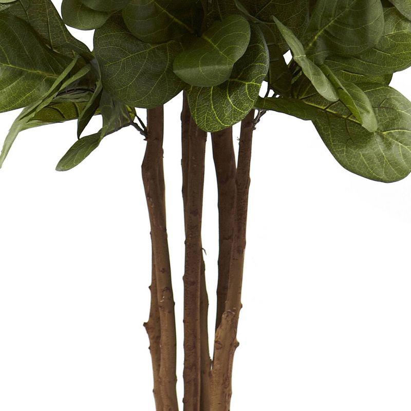 Nearly Natural 6' Fiddle Leaf Fig Tree: Indoor Faux Plant with Plastic Pot, Unlit Full Shape