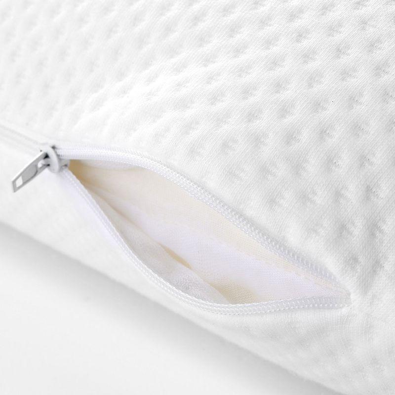 Cheer Collection Memory Foam Bed Pillow with Breathable Zip-off Cover - White