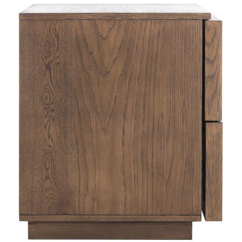 Zeus 2 Drawer Nightstand - Medium Oak - Safavieh.