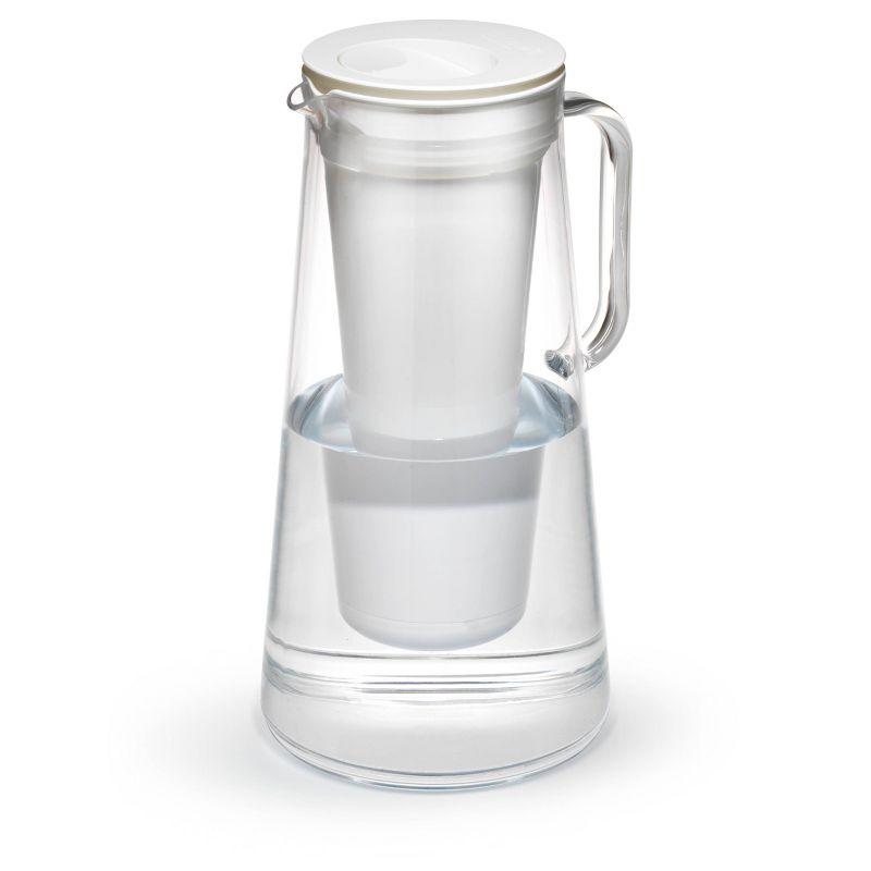 White 10-Cup BPA-Free Water Filter Pitcher with Easy-Fill Lid