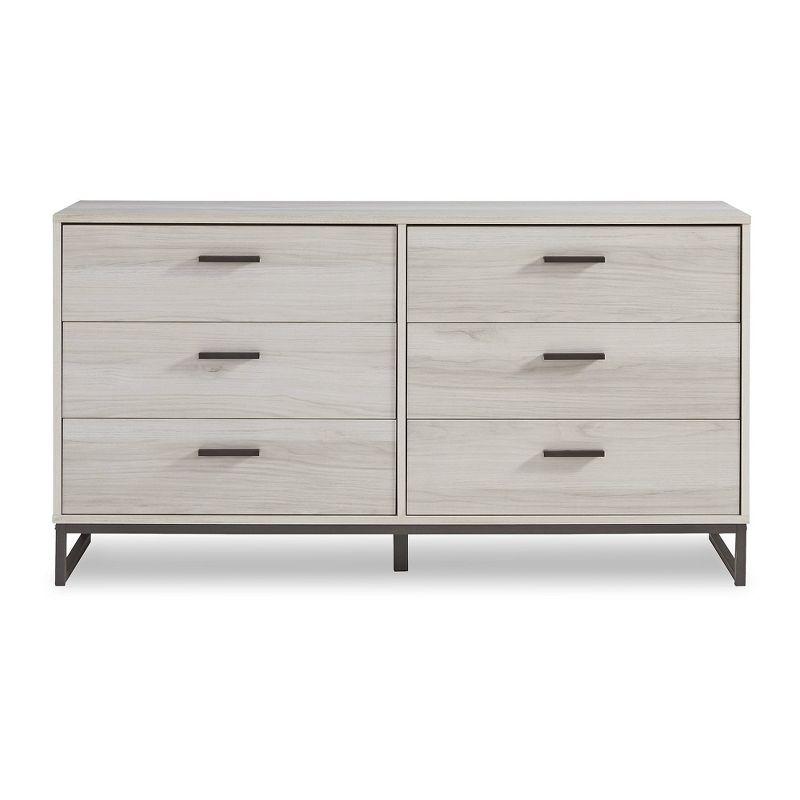 Signature Design by Ashley Contemporary Socalle 6 Drawer Dresser, Light Natural