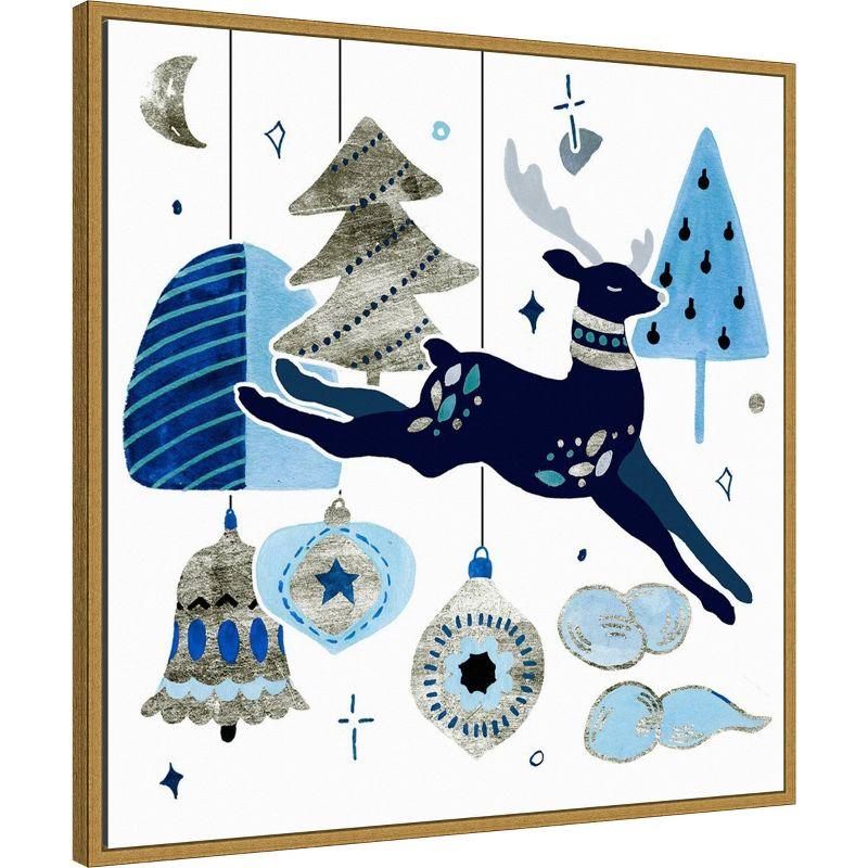 Amanti Art 30"x30" Goodnight Reindeer I by Melissa Wang Framed Canvas Wall Art Print