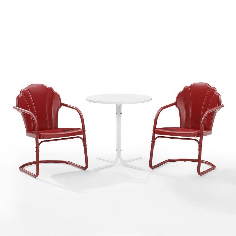 Crosley 3pc Tulip Retro Metal Bistro Set Red