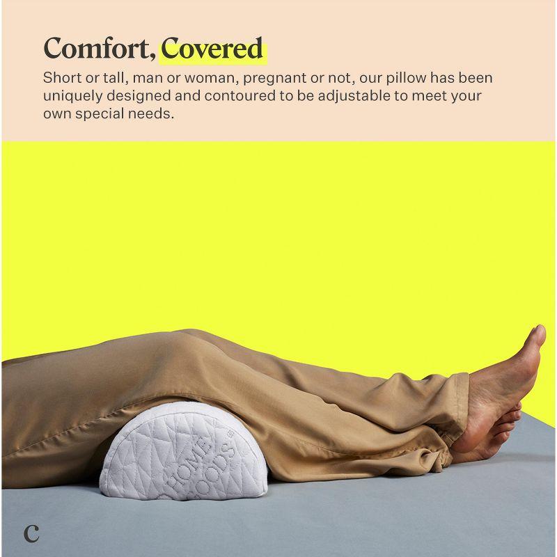 Coop Home Goods The Four Position Adjustable Support Pillow, Half-Moon Form with Insert, Memory Foam Knee, Lumbar Pillow - for Back & Pressure Points