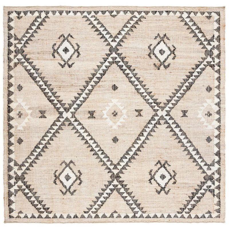 Handmade Gray Flat Woven Square Area Rug 7'