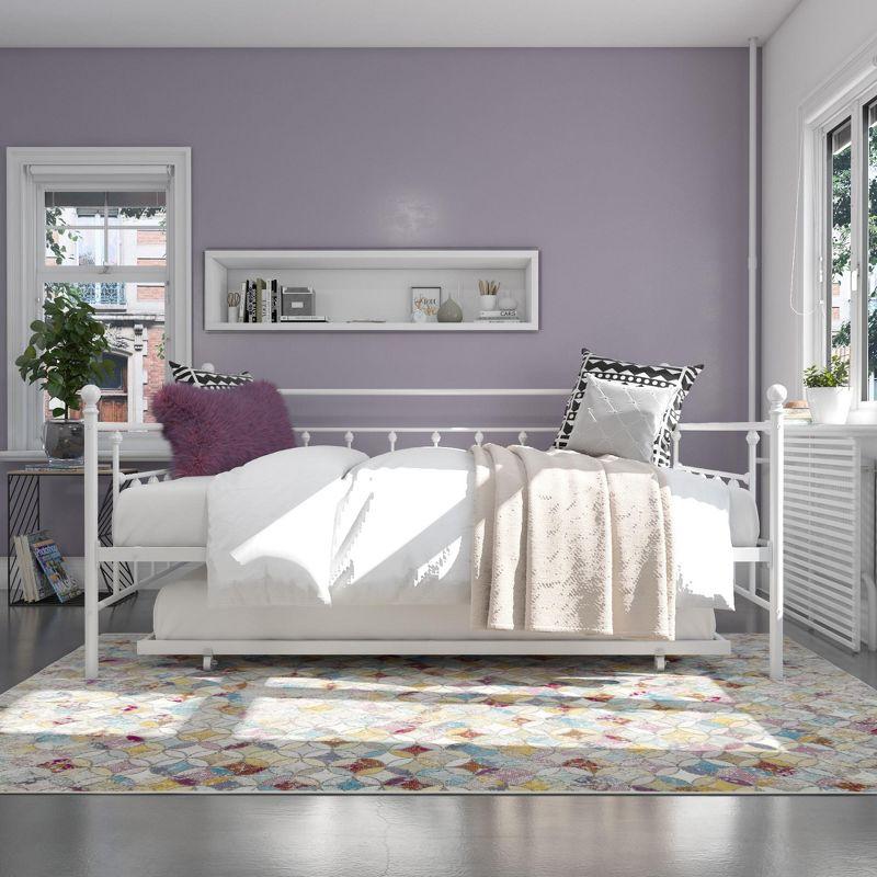 DHP Manila Metal Daybed and Trundle, Queen/Full Size, White