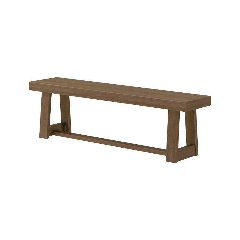 Pecan Wirebrush Solid Wood Farmhouse Dining Bench