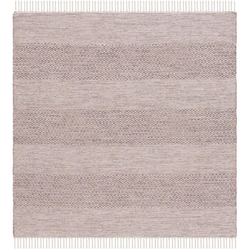 Montauk MTK330 Hand Woven Indoor Area Rug - Ivory/Steel Grey - 8'x8' - Safavieh