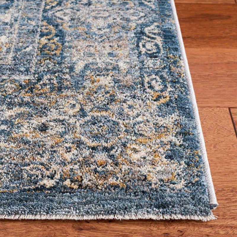 Valencia VAL570 Power Loomed Area Rug - Dark Blue/Yellow - 4'x6'2" - Safavieh.