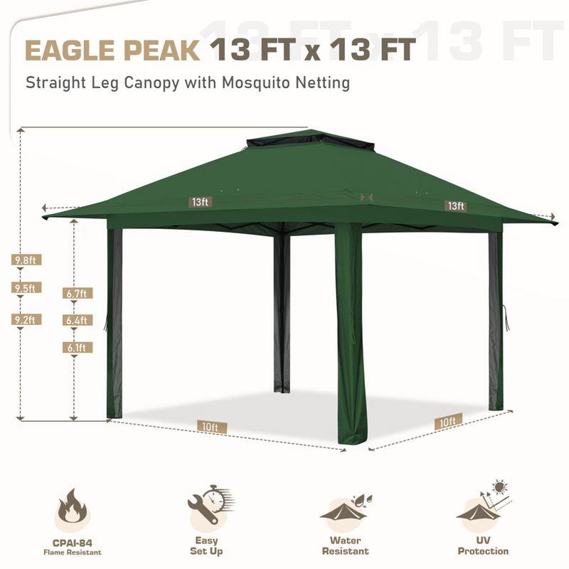 EAGLE PEAK Pop up Patio Gazebo 13 Ft. W x 13 Ft. D Metal Patio