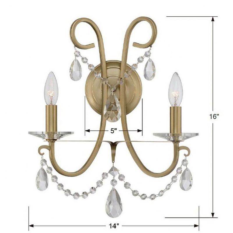 Crystorama Lighting Othello 2 - Light Sconce in  Vibrant Gold
