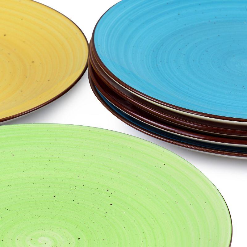 Elama Sebastian 6 Piece Stoneware Dinner Plate Set in Assorted Colors