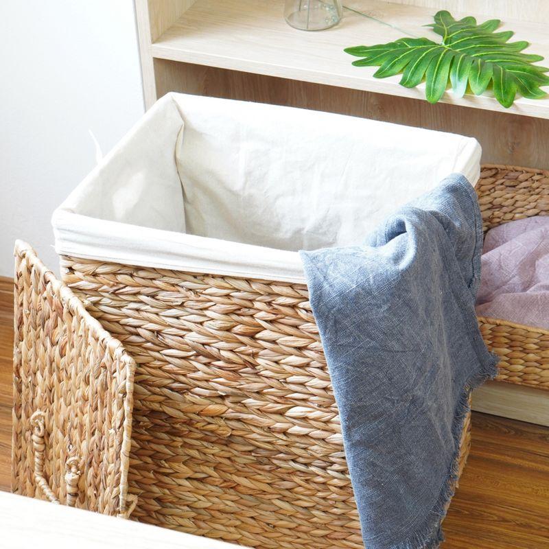 Vintiquewise Handmade Rectangular Water Hyacinth Wicker Laundry Hamper with Lid Natural, Large