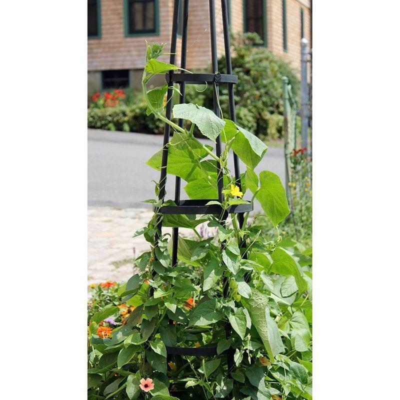 60" Tall Iron Obelisk Garden Trellis Graphite Powder Coat Finish - Achla Designs