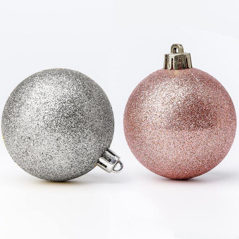 R N' Ds Shatterproof Christmas Ornament Balls - Pink and White - 100 Pack