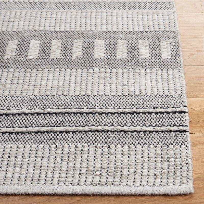 Handwoven Gray Square Wool Artisan Rug - 6' x 6'