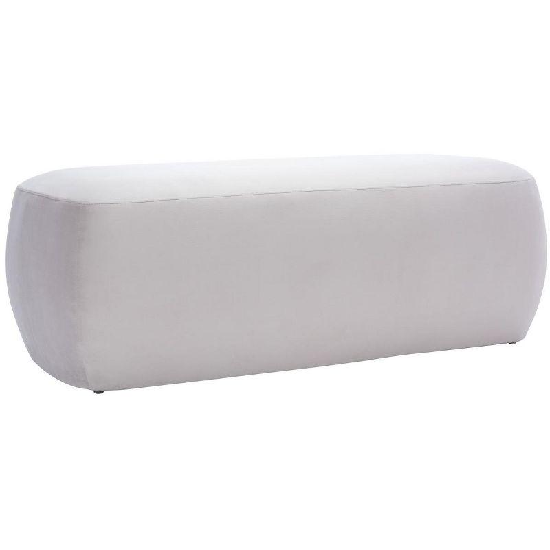 Whitley Greige Velvet Rectangular Ottoman