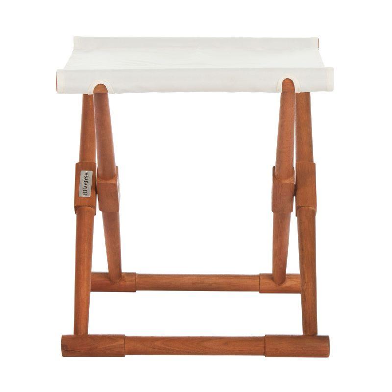 Eucalyptus Wood Petite Folding Outdoor Stool in Gray-Brown