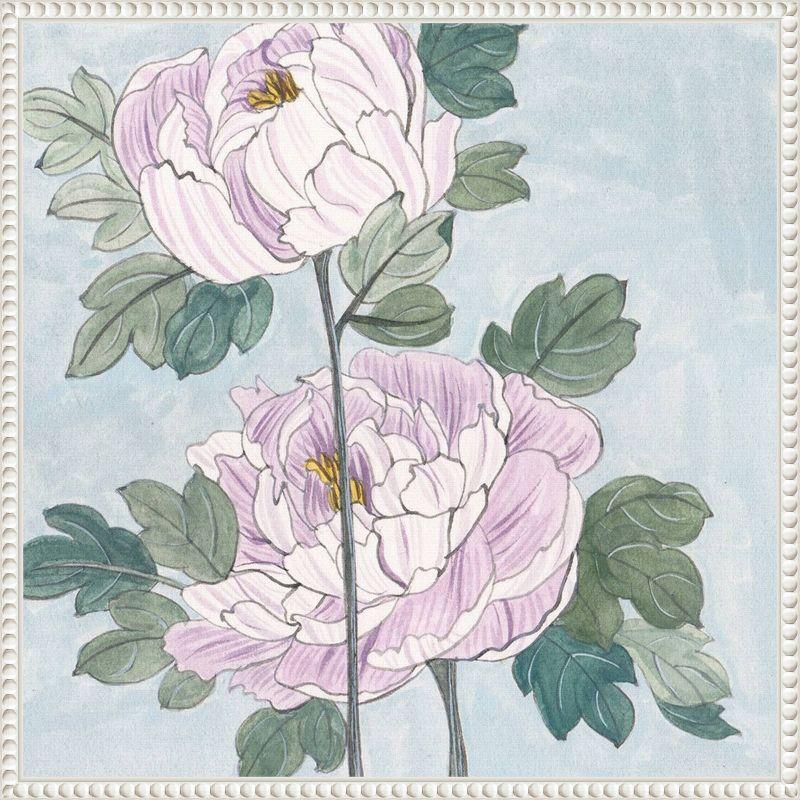 Amanti Art Striped Peonies IV by Melissa Wang Framed Wall Art Print