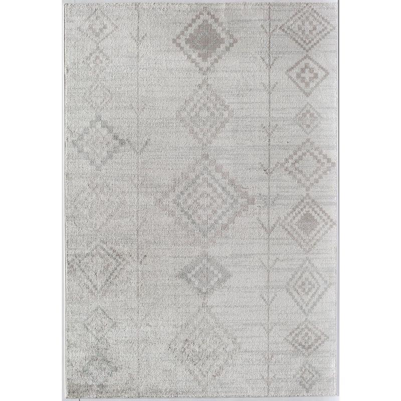 Elegant Gray Moroccan-Inspired 9' x 12' Synthetic Area Rug